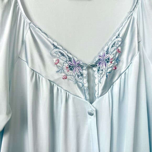 Vanity Fair Nylon Robe Granny House Coat Dressing Gown POCKETS USA Medium - Picture 5 of 6